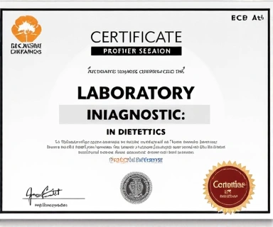 Certyfikat szkolenia z diagnostyki laboratoryjnej w dietetyce